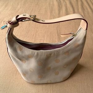 Dooney & Bourke Beige Polka Dot Hobo Bag
